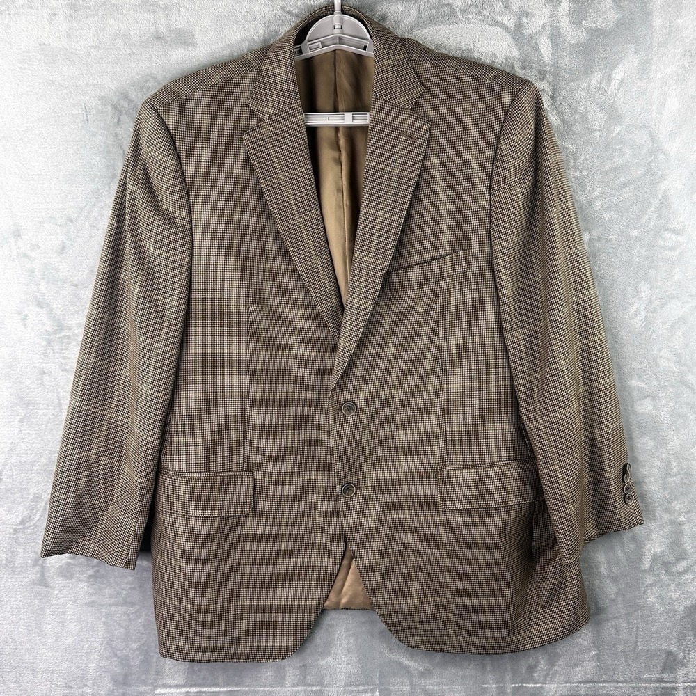 Peter Millar Brown Houndstooth Sport Coat Blazer Men's Tailored by Nordstrom